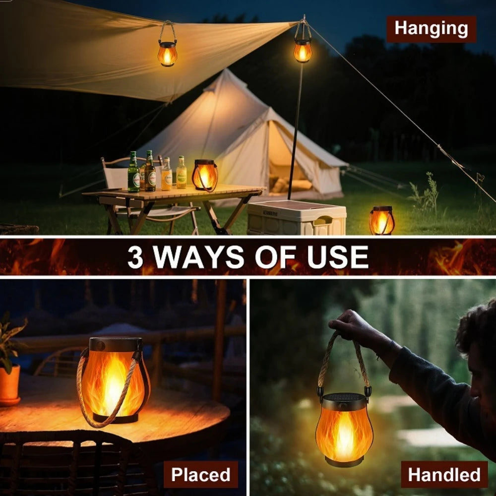 Fireside Glow Solar Lantern