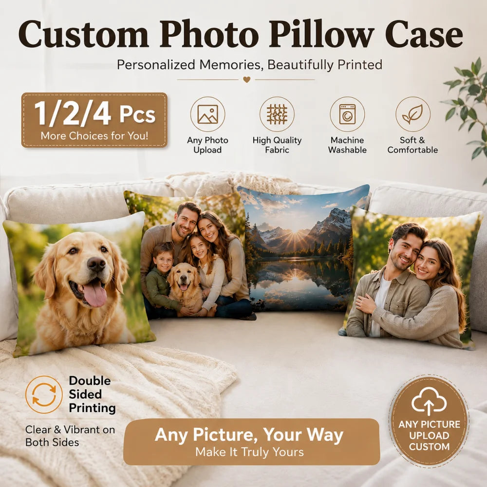 Personalized Family Pillow Cover 1/2/4Pcs