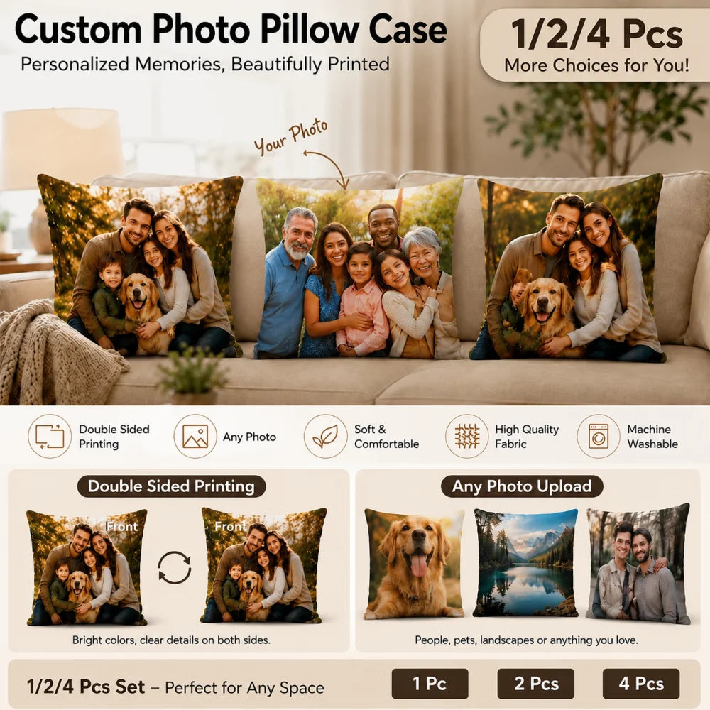 Personalized Family Pillow Cover 1/2/4Pcs