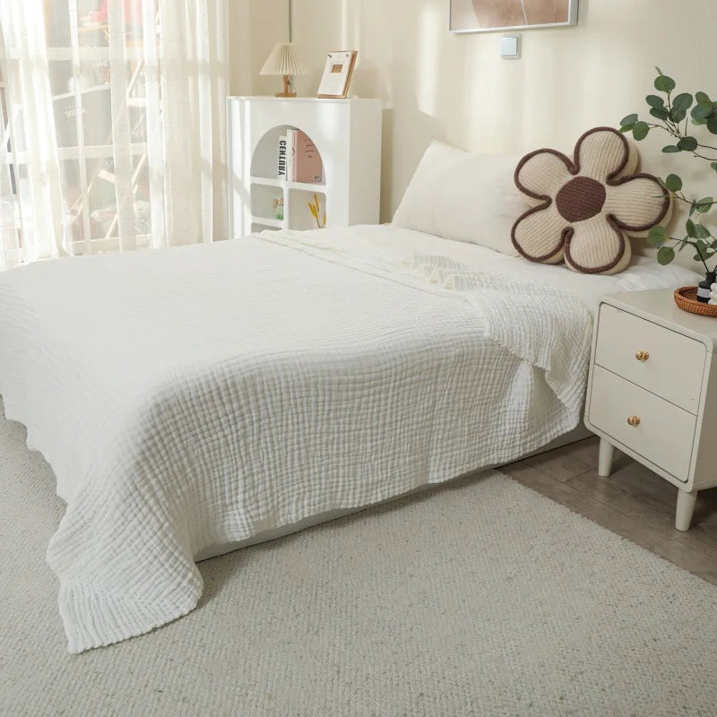 Woven cotton throw blanket