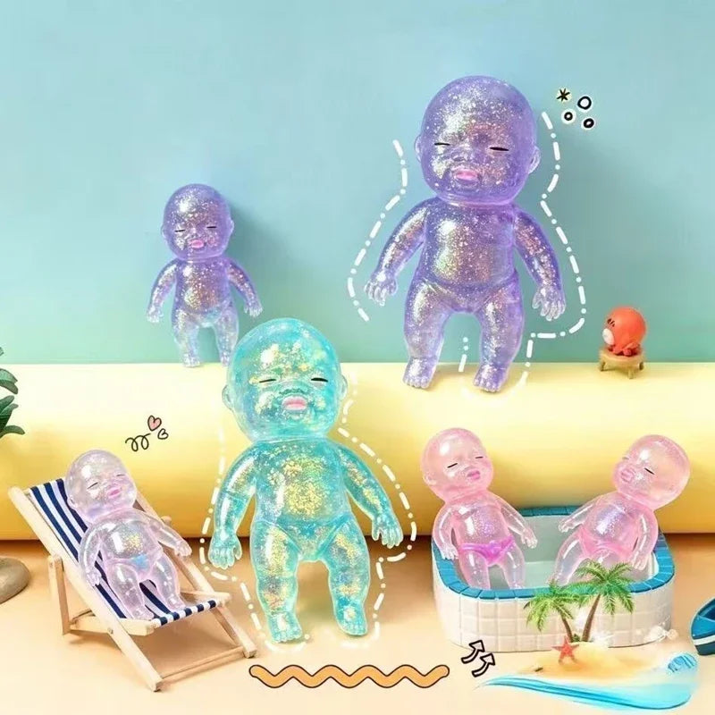 ๐ผ Squishy Baby Fidget Toy โ Stretchy, Slow-Rising Fun