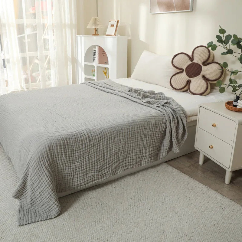 Woven cotton throw blanket