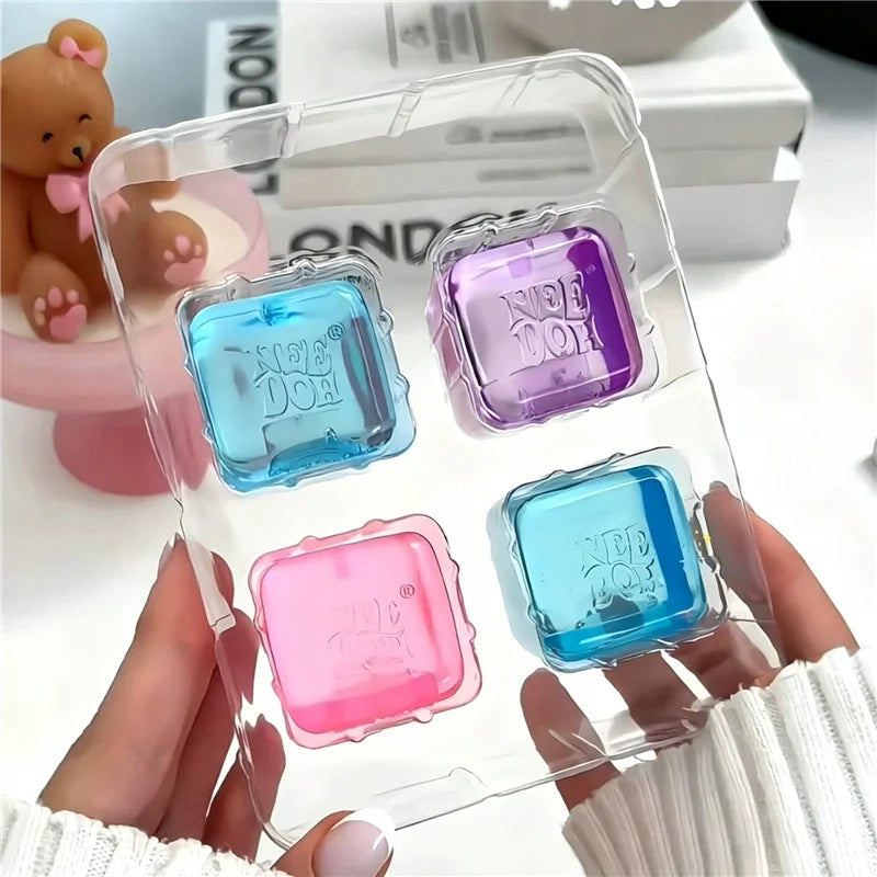 🧊 Needoh Nice Ice Baby Fidget Cube – 4-Piece Squishy Set