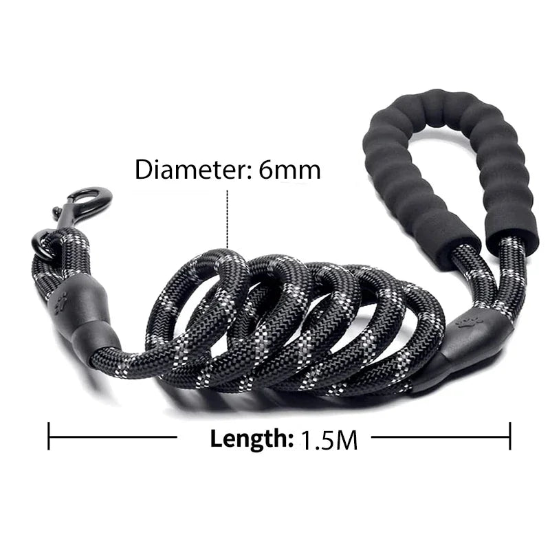 Heavy-Duty Reflective Dog Leash – Strong, Secure & Comfortable for Every Walk