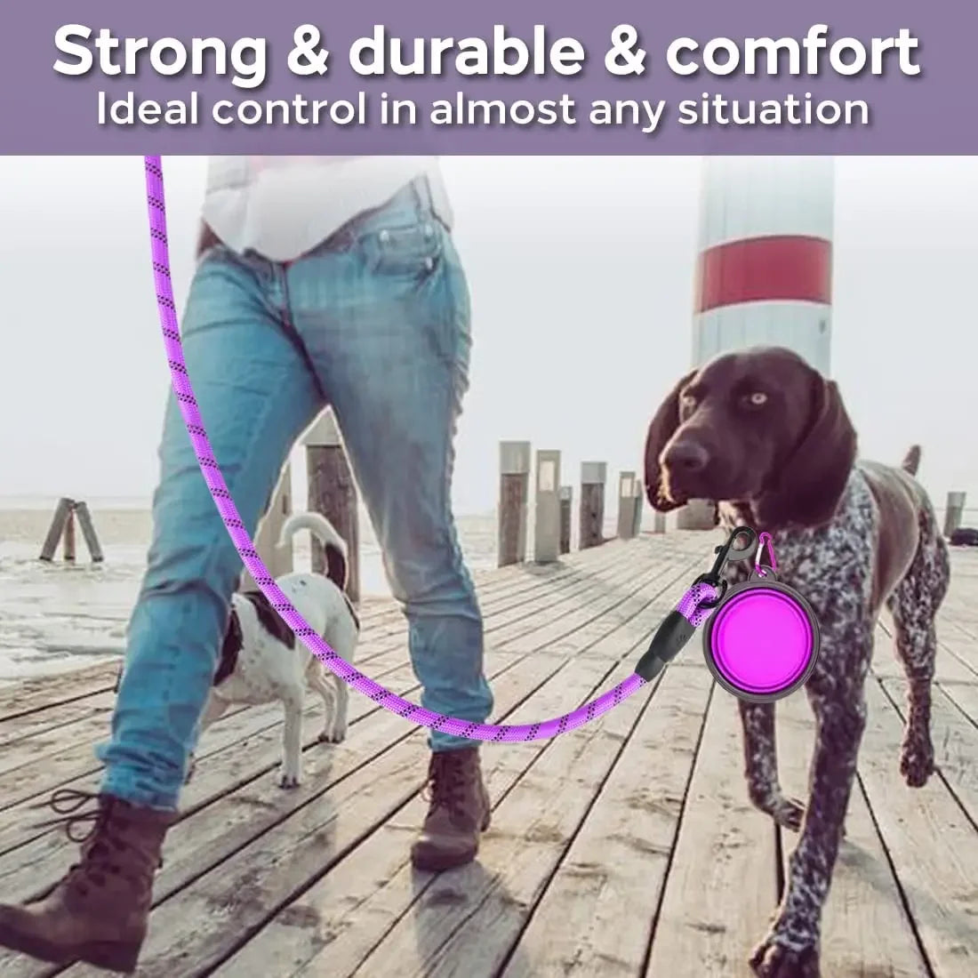 Heavy-Duty Reflective Dog Leash – Strong, Secure & Comfortable for Every Walk