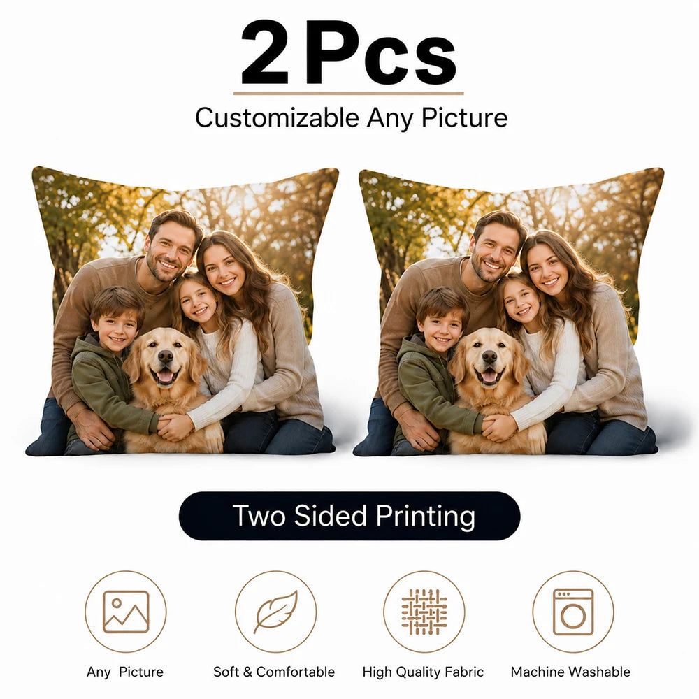 Personalized Family Pillow Cover 1/2/4Pcs