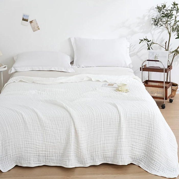 Woven cotton throw blanket