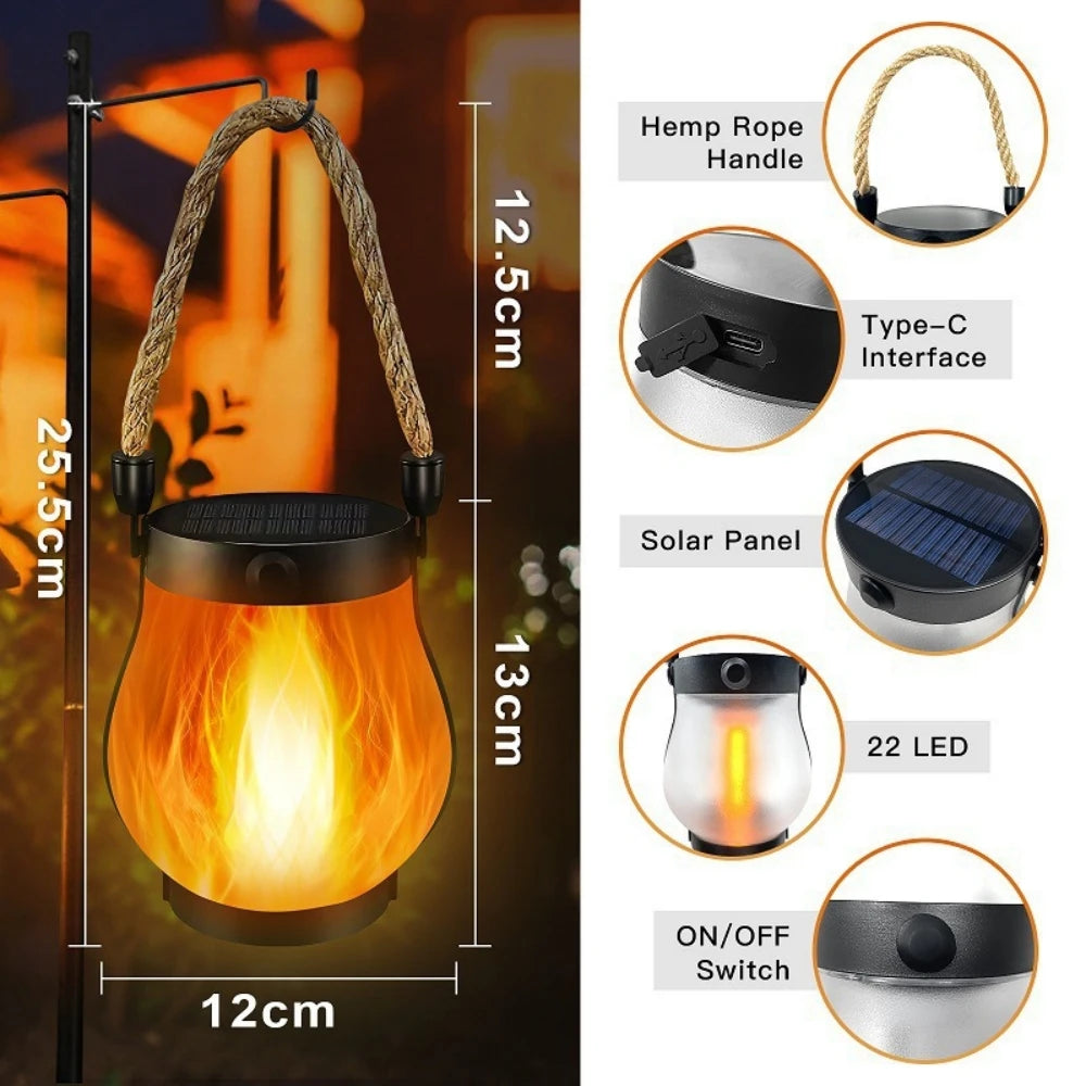Fireside Glow Solar Lantern
