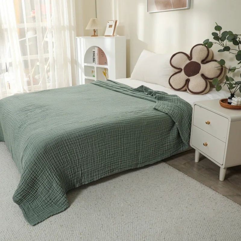 Woven cotton throw blanket