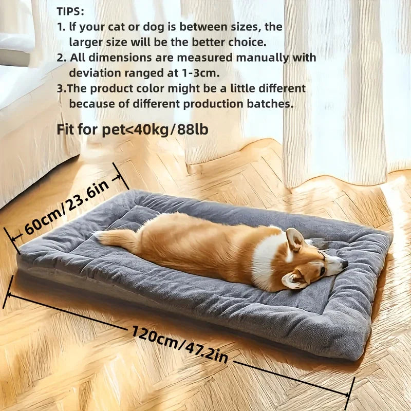 **Ultra-Soft Plush Pet Bed – Extra-Large Cozy Cushion for Dogs & Cats**

Give your furry friend a cozy place to relax with this extra-large plush pet bed. Made with soft polyester fabric and a thick, cushioned design, it’