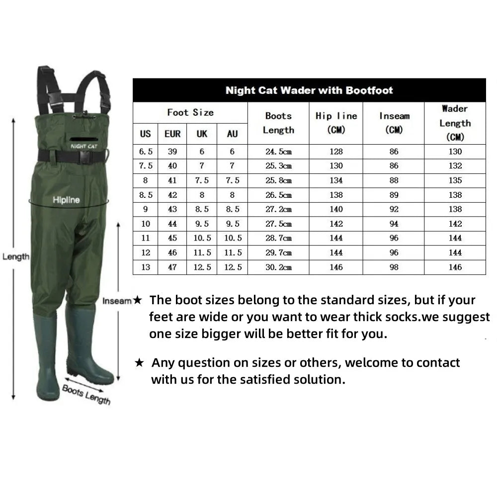 Outdoor Waterproof Chest Wader with Boots
