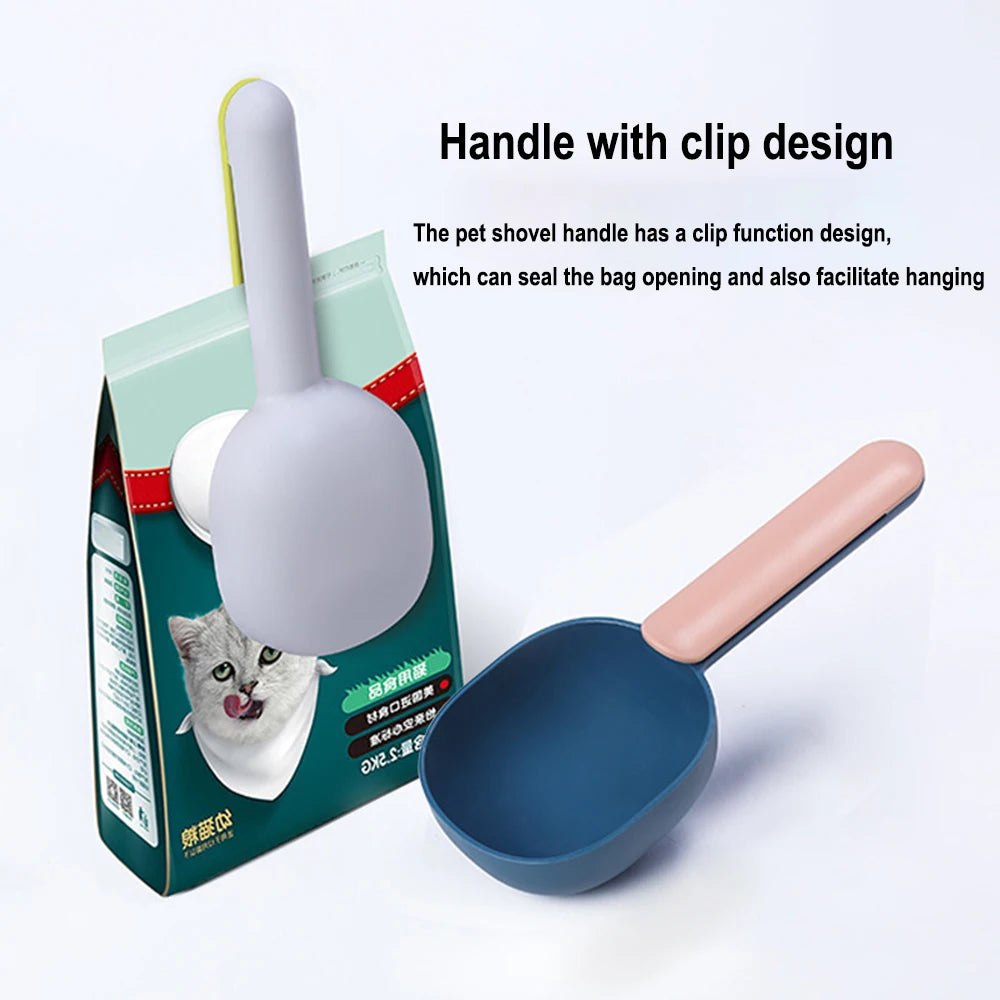 **2-in-1 Pet Food Scoop & Bag Sealing Clip – Measure, Scoop & Store**