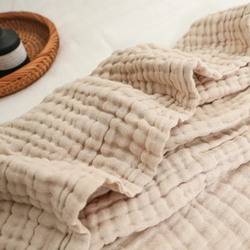Woven cotton throw blanket