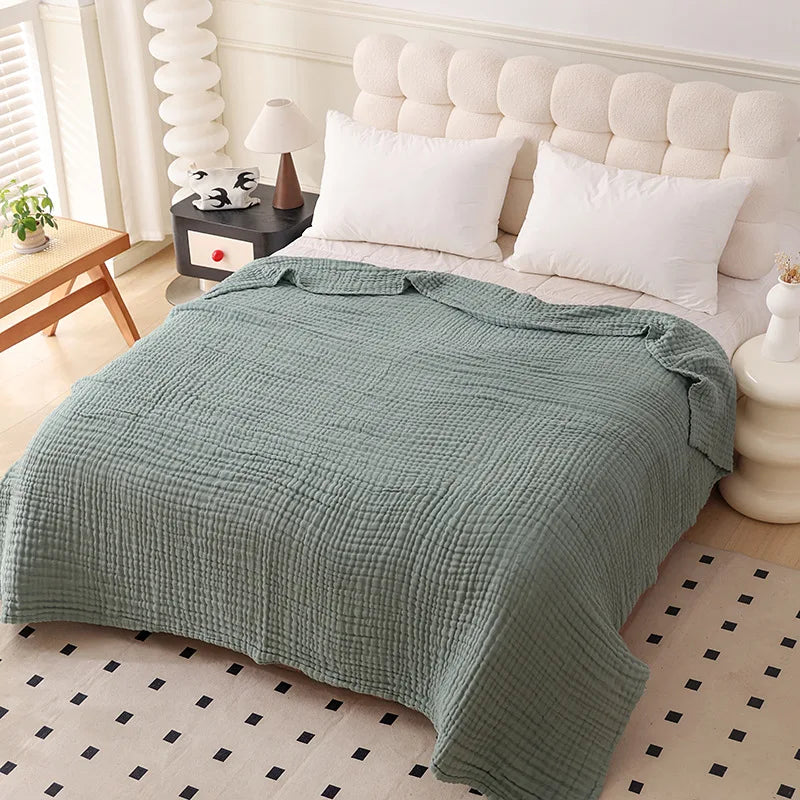 Woven cotton throw blanket